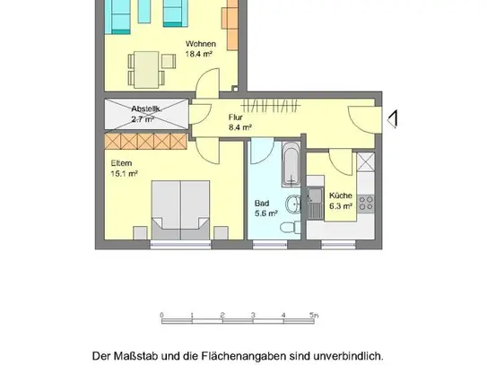 renovierte Erdgeschoss-Wohnung frei: Balkon und Tageslichtbad vorhanden!