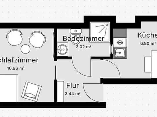 1½ Zimmer-Wohnung in Saarbrücken - Alt-Saarbrücken, möbliert (Nr. 8402) | tempoFLAT.de