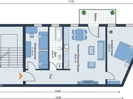 3-Raum • Fussbodenheizung • offene Küche • Balkon • Tageslichtbad mit Wanne • gleich Anschauen !?	ID: 6827