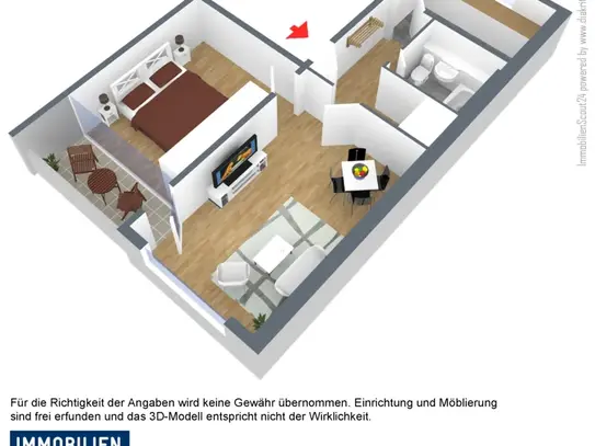 Moderne 2-Zimmer Wohnung für Paare & Singles