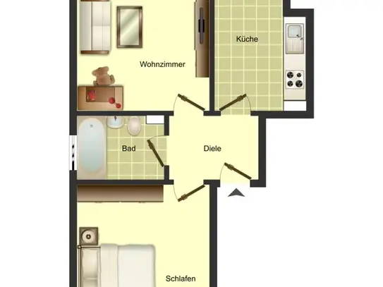 2-Zimmer-Wohnung in Bergkamen Nordberg