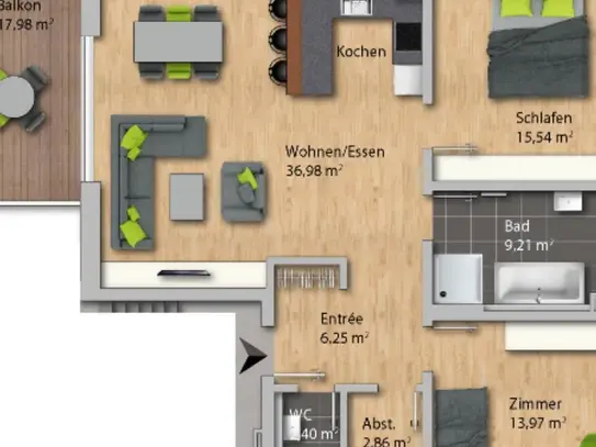 Exklusive Wohnung im Zentrum von Grenzach - 3 Zimmer-Wohnung (1. OG 0.5)