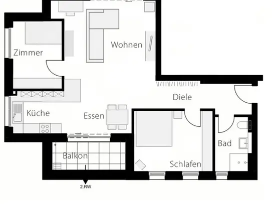 New Apartment in Leinfelden-Echterdingen Stetten incl. Kitchen / furniture / underground car park