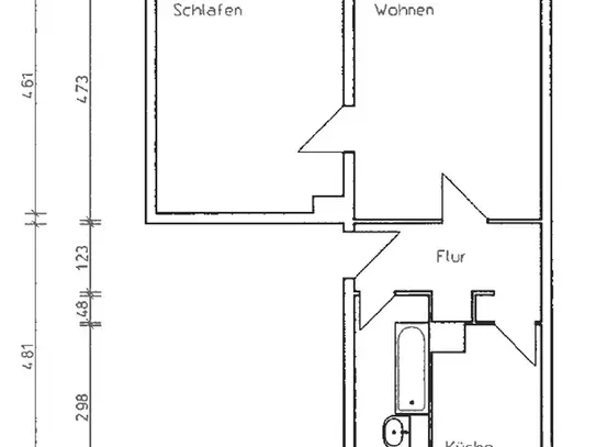 Schicke 2- Zimmerwohnung in ruhiger Lage inkl. Tageslichtbad mit Badewanne + Laminat & Fliesen