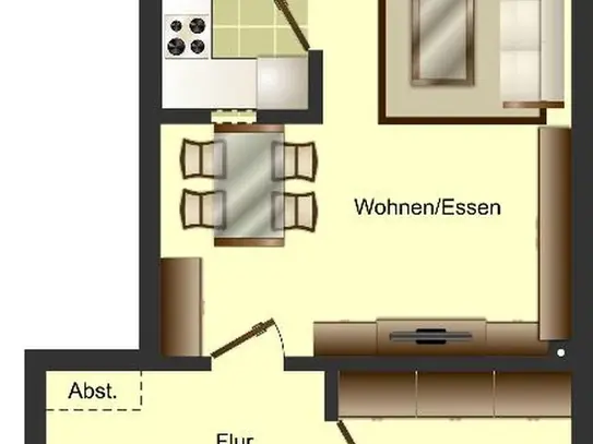 2-Zimmer-Wohnung in Düsseldorf Heerdt