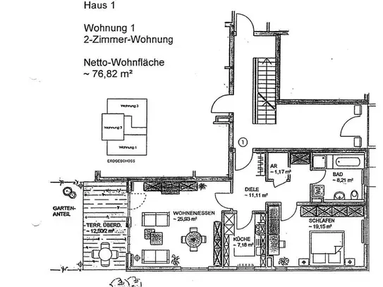 Helle 2-Zimmer-Wohnung mit Süd-Terrasse, Tiefgaragen- und PKW-Stellplatz