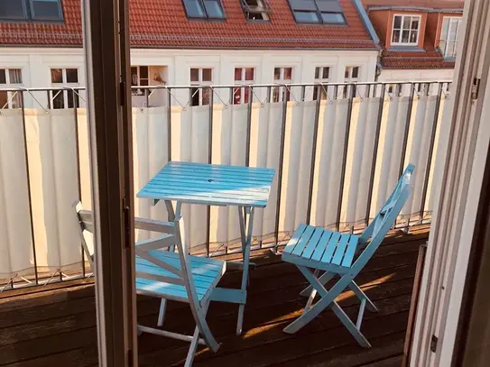 Sunny rooftop apartment with big balcony in Prenzlauer Berg close to park, restaurants and public transport