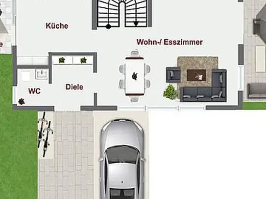 Troisdorf Zentrum: Modernes Reihenendhaus in Zentrumsnähe mit zwei Terrassen und Garten.