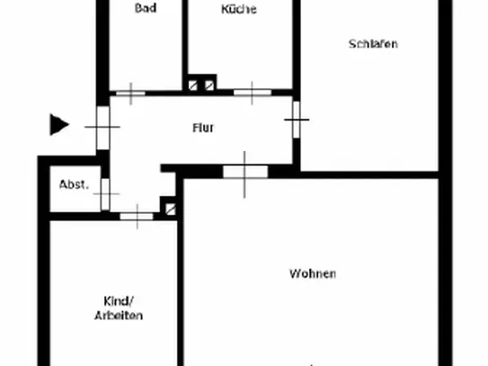 3 Zimmer Wohnung mit großem Balkon in Heidberg