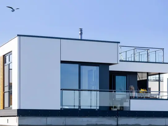 Floating house on the Baltic Sea