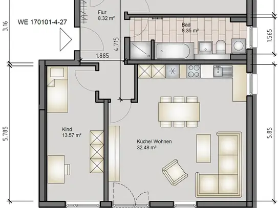 Moderne 3-Raum-Wohnung sucht einen Nachmieter!