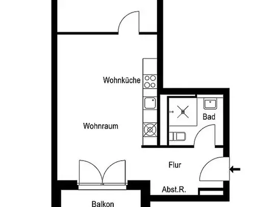 Moderne 2 Zimmer Neubauwohnung mit Balkon