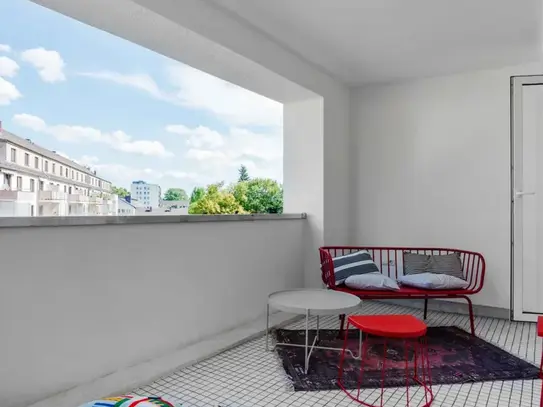 Bright and spacious double bedroom with TV