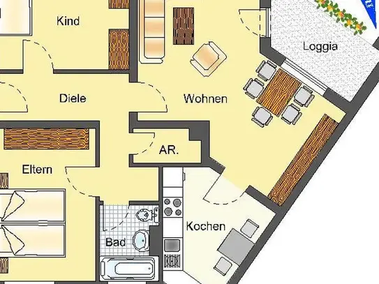 3-Zimmer-Wohnung in Detmold Hiddeser Berg