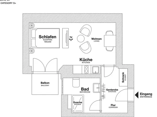 Studio Apartment mit Balkon in Berlin Mitte | S+