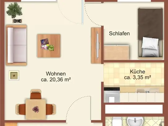 2-Raum-Wohnung in Chemnitz Morgenleite