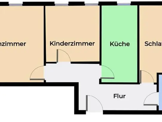 MW 302104 - Familienfreundliche Dreiraumwohnung in Coswig: zentral & ruhig gelegen