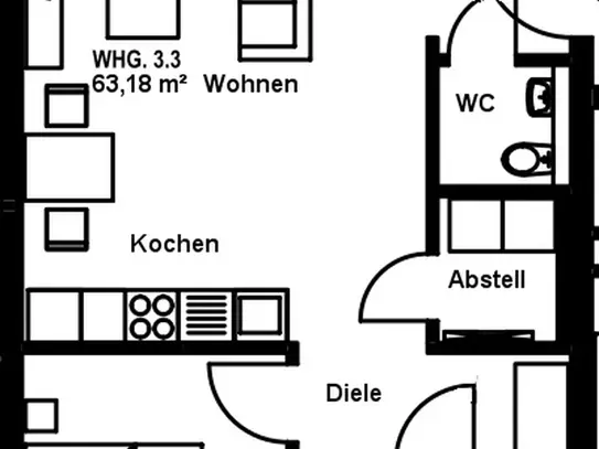 Neuwertige-Obergeschoss-Wohnung in verkehrsgünstiger Lage von Papenburg-Untenende