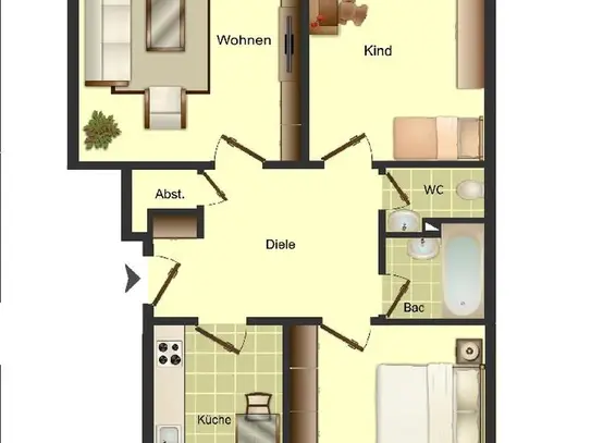 3-Zimmer-Wohnung in Düsseldorf Unterrath