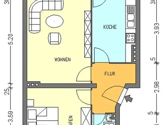 Da kommt man gern Heim. individuelle 2-Zimmer-Wohnung