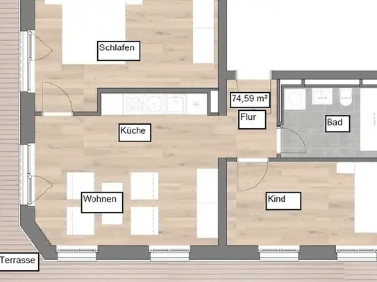 Wohnen in Pieschen - Genießen Sie die Abend auf Ihrer großen Dachterrasse