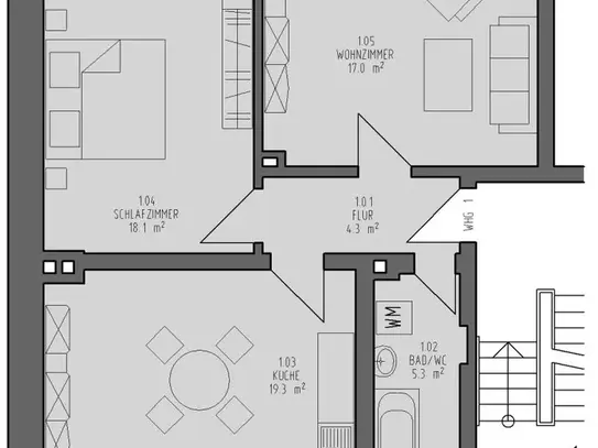 2-Zimmer-Wohnung in Düsseldorf Kalkum