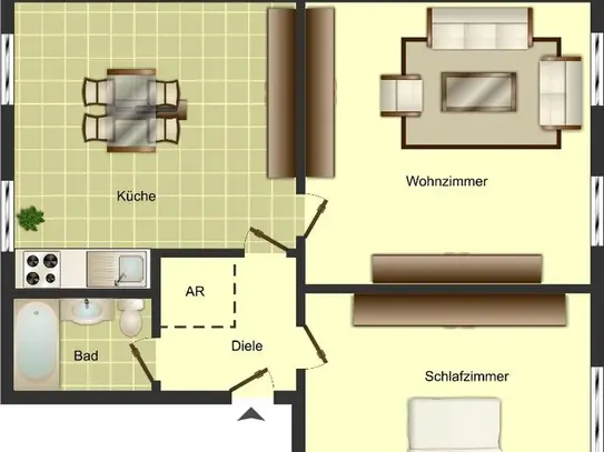 Anschauen und Mieten! Gemütliche 2 Zimmer-Wohnung sofort zu vermieten!