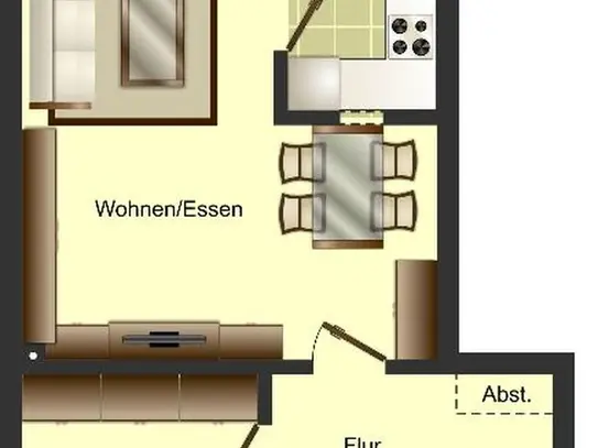 2-Zimmer-Wohnung in Düsseldorf Heerdt