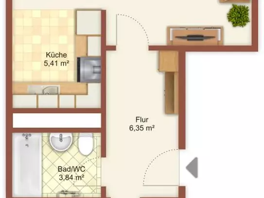 2-Raum-Wohnung in Chemnitz Helbersdorf