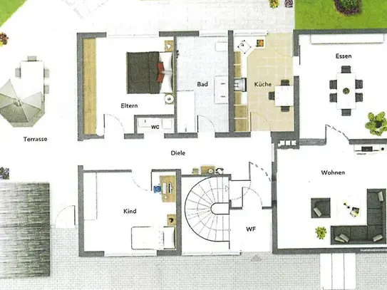 Möblierte 3,5 Zi.-Wohnung mit Wärmepumpe – Erstbezug nach Sanierung, Neubaustandard