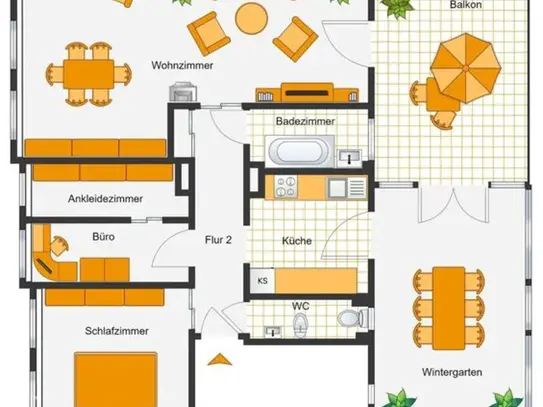 Exklusives 2-Zimmer-Paradies mit Wintergarten und Schwedenofen