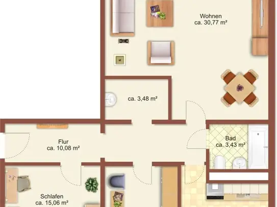 3-Raum-Wohnung in Chemnitz Morgenleite