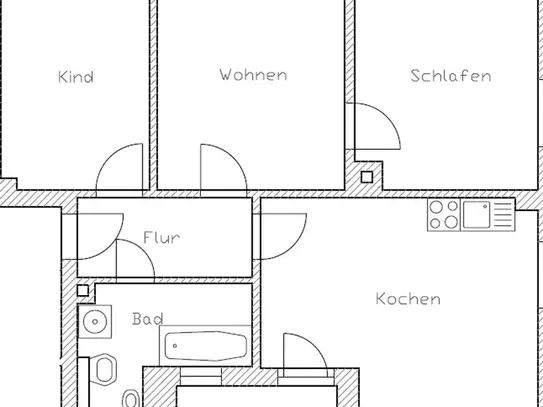 I gemütliche 3-RW I große Küche mit Essbereich I Laminat I Balkon I Wannenbad I