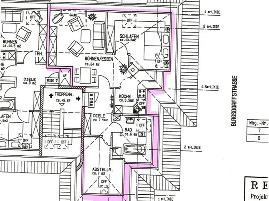 Gemütliche 3 Raum Dachgeschosswohnung, Wanne, Bad m. Fenster, Laminat