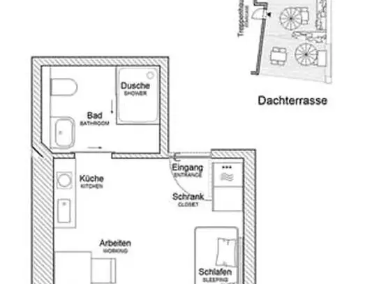 1 Zimmer-Wohnung in Frankfurt am Main - Nordend-Ost, möbliert (Nr. 8022) | tempoFLAT.de