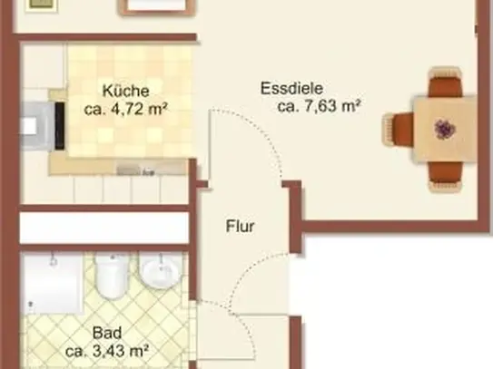 2-Raum-Wohnung in Chemnitz Helbersdorf