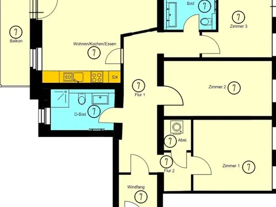 Hochwertig sanierter Altbau mit Fußbodenheizung und Parkett !