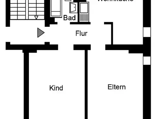 2-Raumwohnung mit Balkon und Laminat