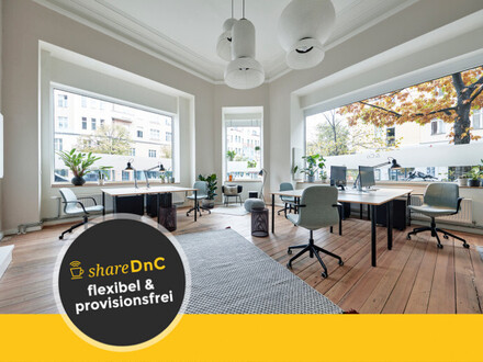 Plätze in schönem und kleinem Coworking-Space, offener 4er-Bereich - All-in-Miete