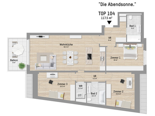 Sonnige Aussichten auf 119 m². Freundlicher 4-Zimmer Wohntraum für entspannes Genießen am Balkon