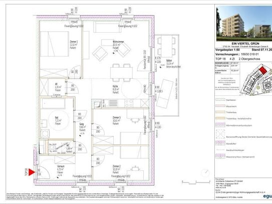 4-Zimmer-Wohnung mit Balkon, Top 18