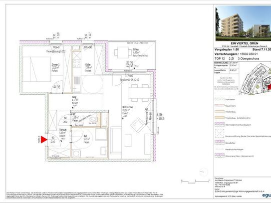 2-Zimmer-Wohnung mit Balkon, Top 12