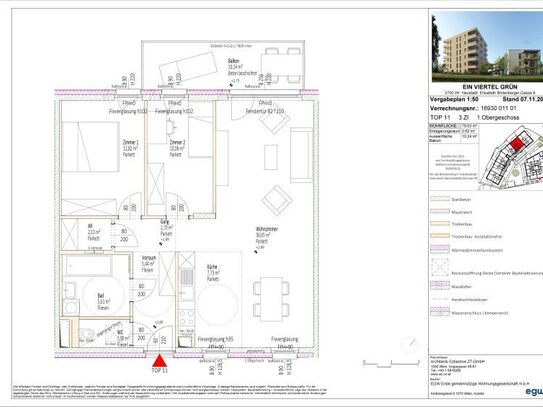 3-Zimmer-Wohnung mit Balkon, Top 11