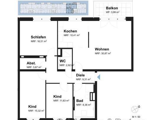 property for Rent at 01129 Dresden - 	Pieschen , Hubertusstr 21 Typ 1.06