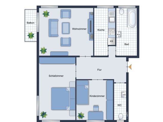 3 Zimmer • zur Miete • in Taura • mit Balkon • Garage • Garten • bald wieder frei • schnell sein!	ID: 467