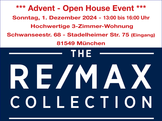 *** Open House Event ***
Sonntag, den 1. Dezember 2024 von 13:00 bis 16:00 Uhr!
 Hochwertige 3-Zimmer-Wohnung