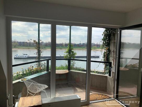 Möblierte Maisonette-Wohnung mit atemberaubendem Rheinblick in Köln-Stammheim!