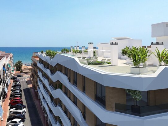 Beeindruckendes Apartment mit Terrasse in Guardamar del Segura an der Costa Blanca Süd mit 3 Schlafzimmern und Gemeinsc…