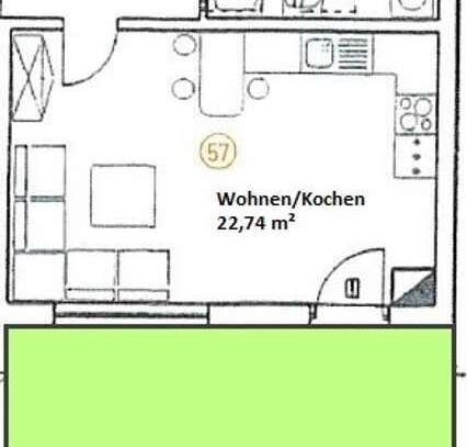 2-Raum-ETW mit Terrasse und eigenem Garten in der beliebten Südvorstadt