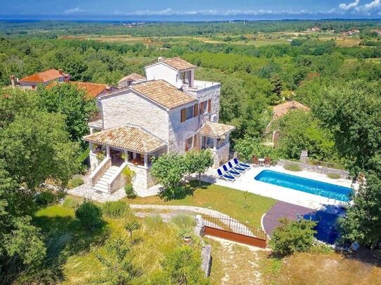 ISTRIEN, VIŠNJAN - Istrisches autochthones Haus mit Swimmingpool und Meerblick